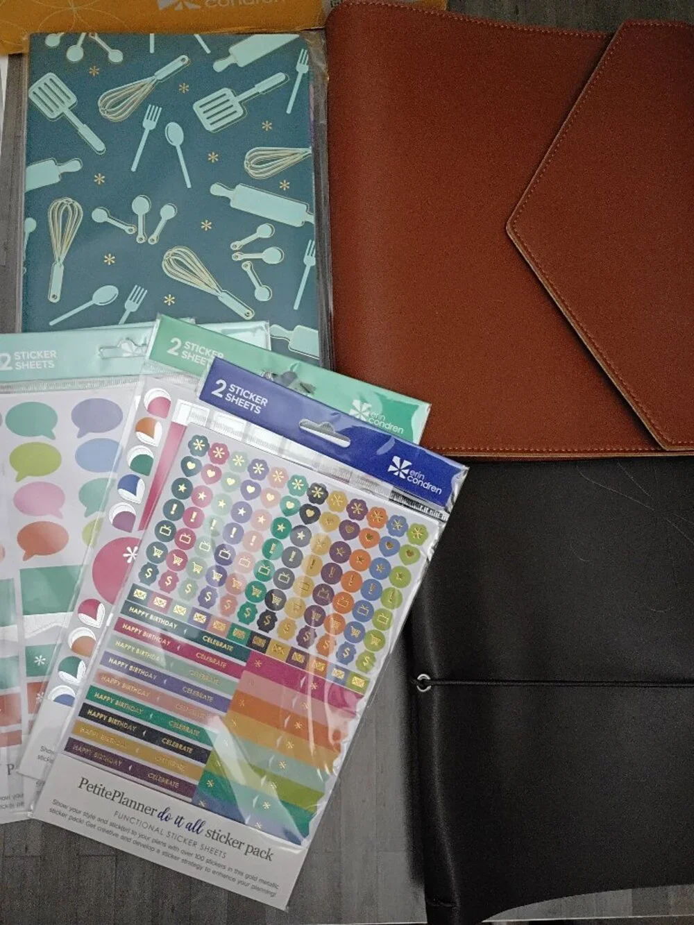 NEW Erin Condren Petite Planner Bundle Folio Journals Stickers